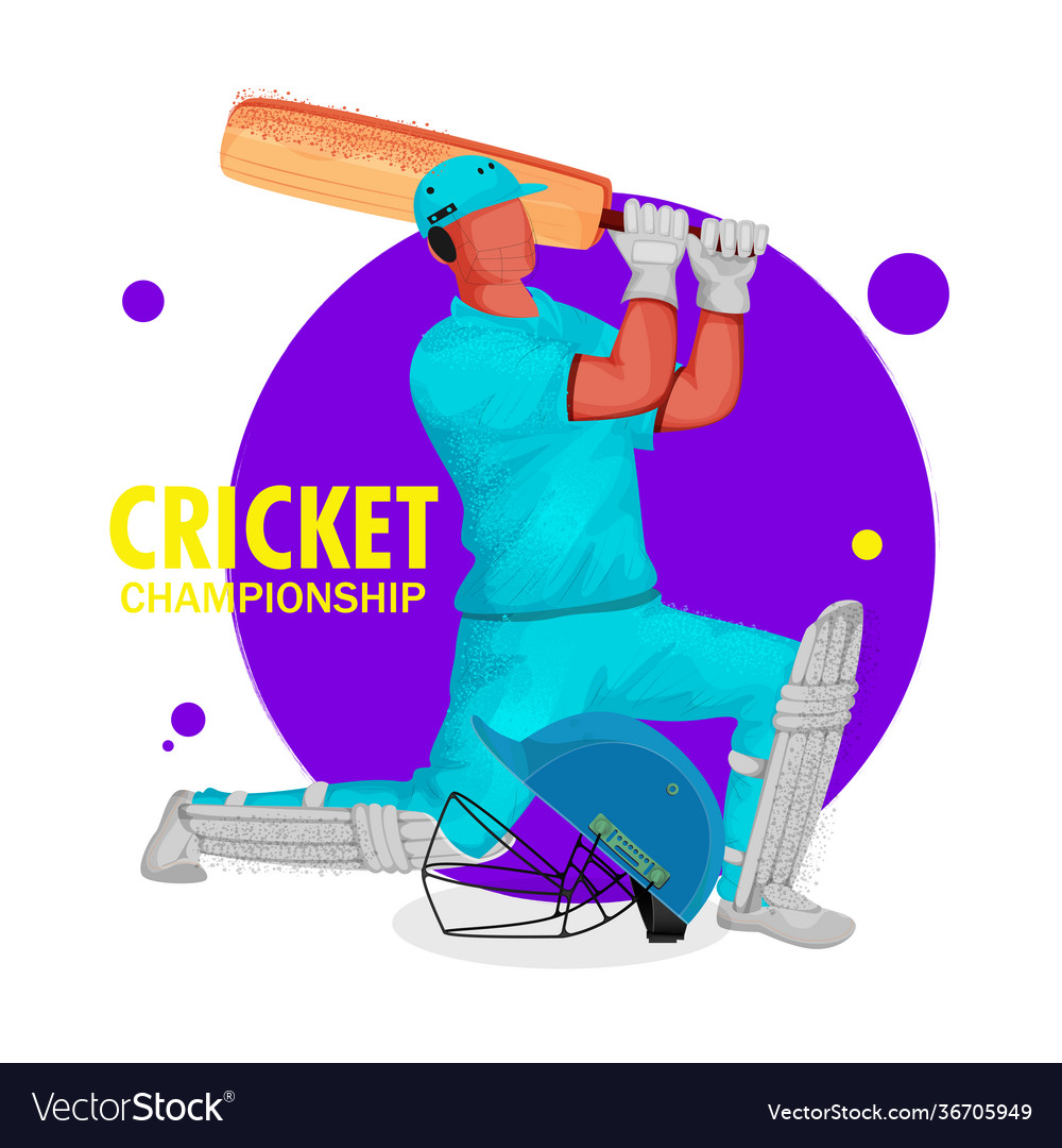 Faceless batsman player with noise effect vector image Faceless batsman player with noise effect