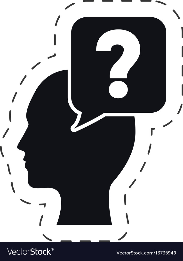 Head bubble speech question mark Royalty Free Vector Image