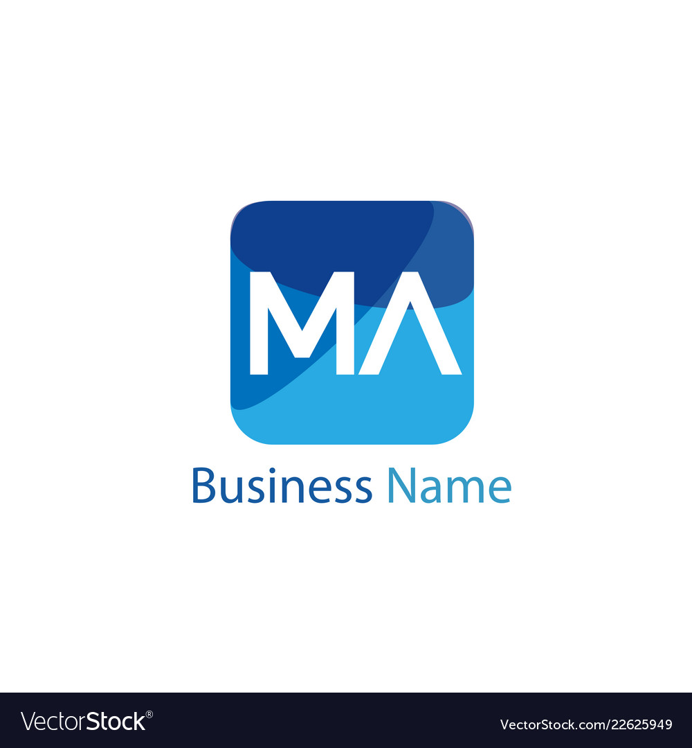 Initial letter ma logo template design Royalty Free Vector