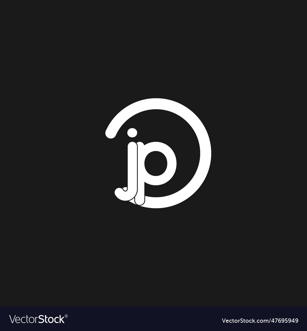Initials jp logo monogram with simple circles