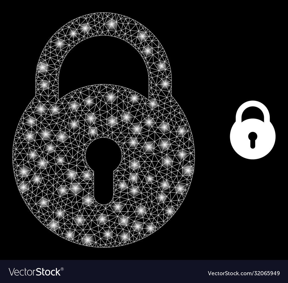 Lock - bright web net with lightspots vector image Lock - bright web net with lightspots