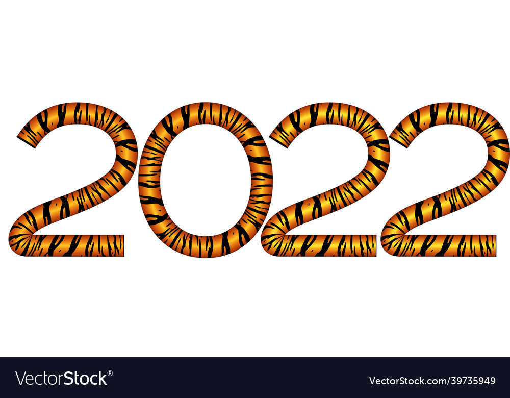 Numbers with tiger stripe pattern happy Vector Image Numbers with tiger stripe pattern happy