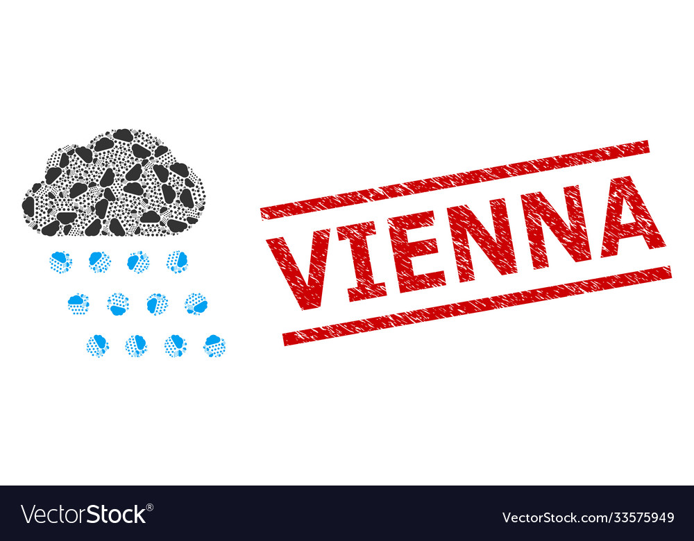 Rain cloud recursion collage icons vector image Rain cloud recursion collage icons