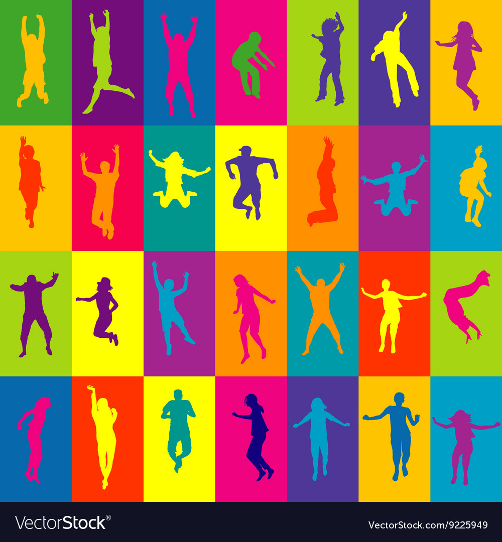 Retro Square People Background