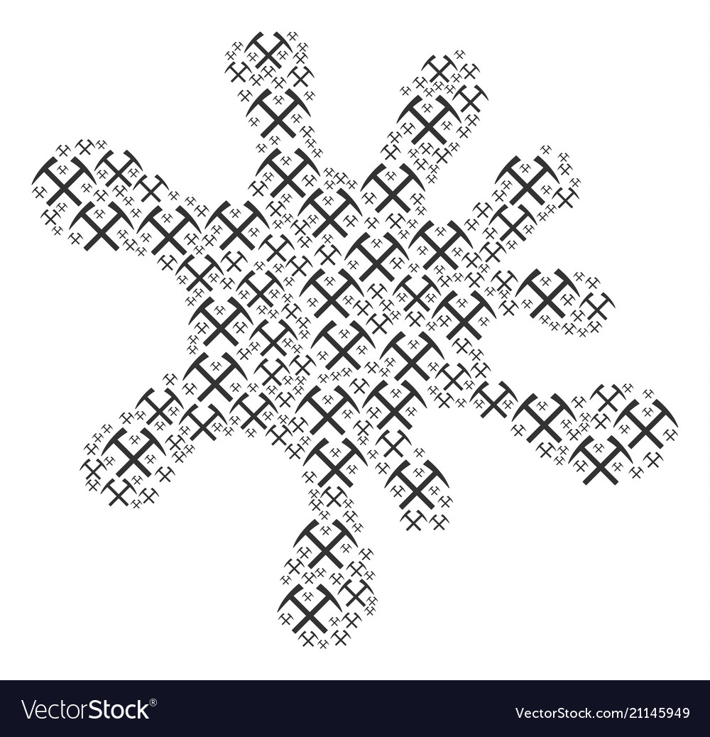 Spot shape of mining hammers icons