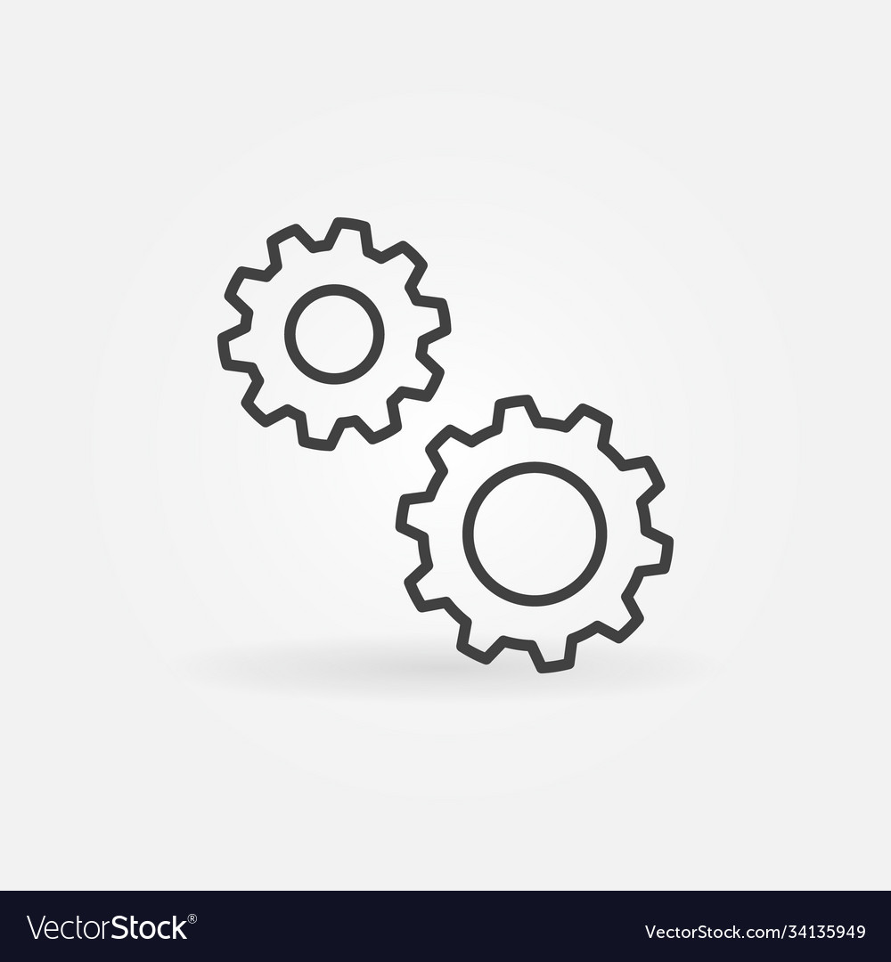 Spur Gear Concept Icon In Thin Line Style Vector Image