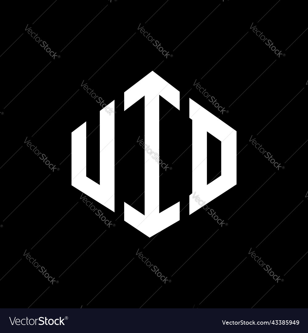 Uid letter logo design with polygon shape