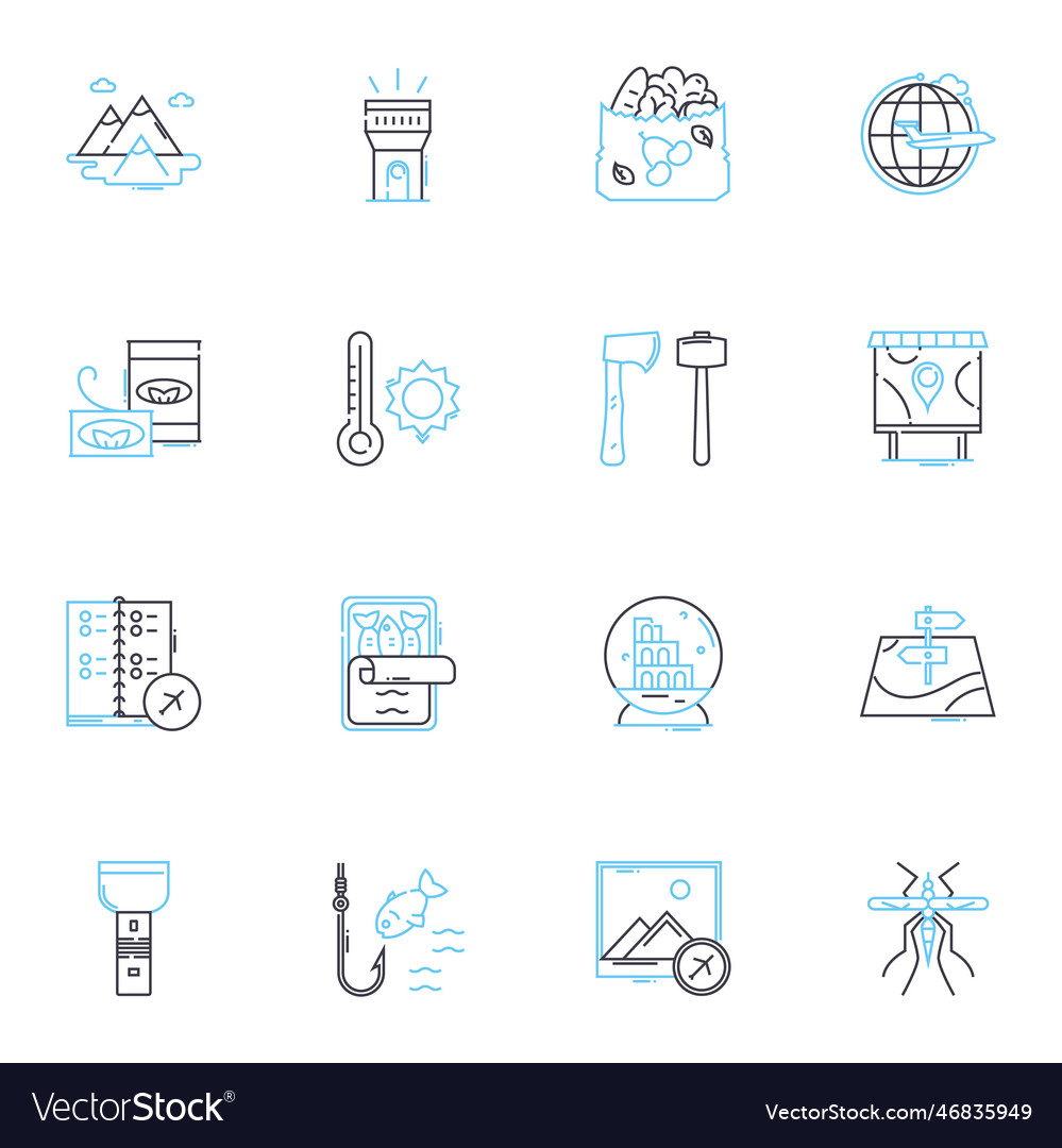 Virtual applications linear icons set simulation