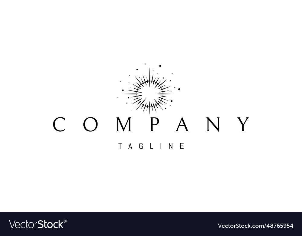 A logo with an abstract image of shining