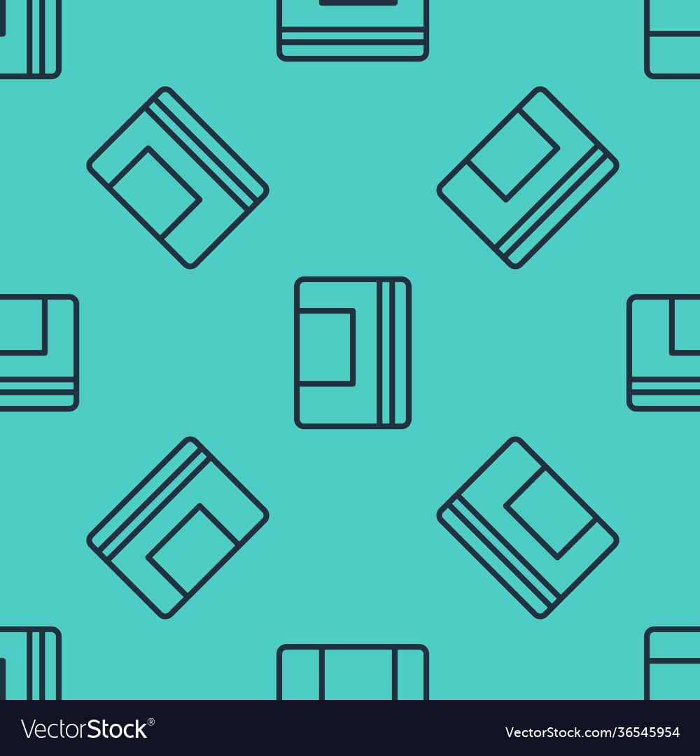 Black line notebook icon isolated seamless pattern vector image Black line notebook icon isolated seamless pattern