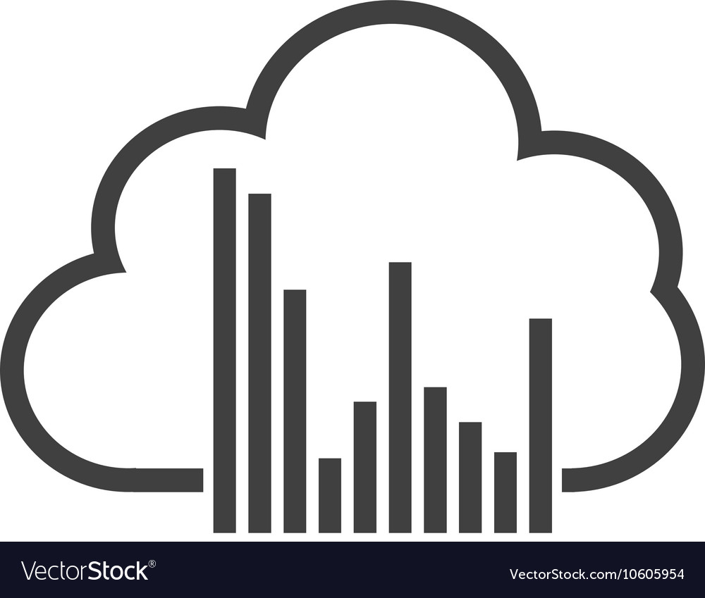 Cloud computing data center isolated icon