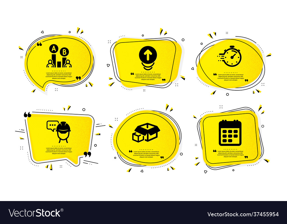 Foreman timer and ab testing icons set packing vector image Foreman timer and ab testing icons set packing
