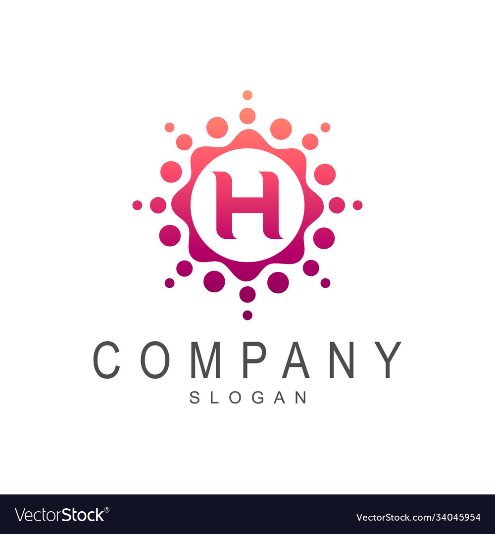 Fresh flower letter h logo design