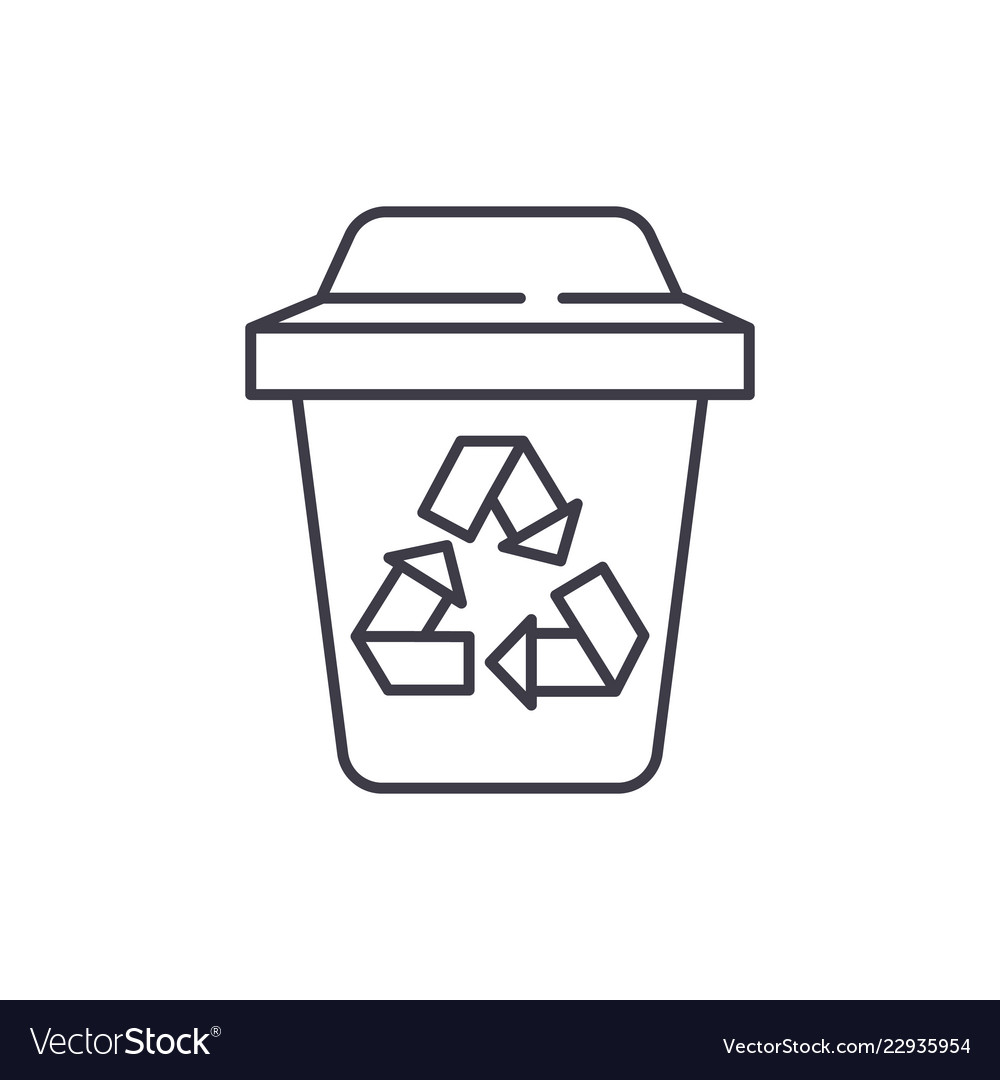 Garbage sorting line icon concept vector image Garbage sorting line icon concept