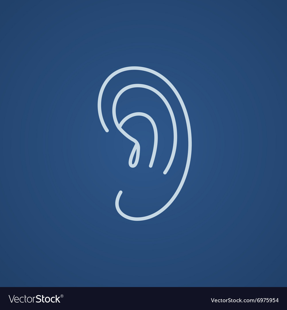 Human ear line icon