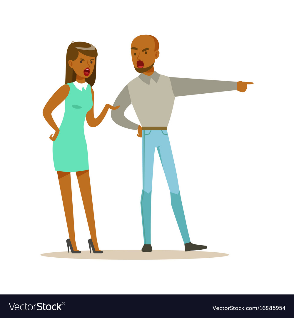 Husband and wife characters arguing and yelling Vector Image Husband and wife characters arguing and yelling Vector Image