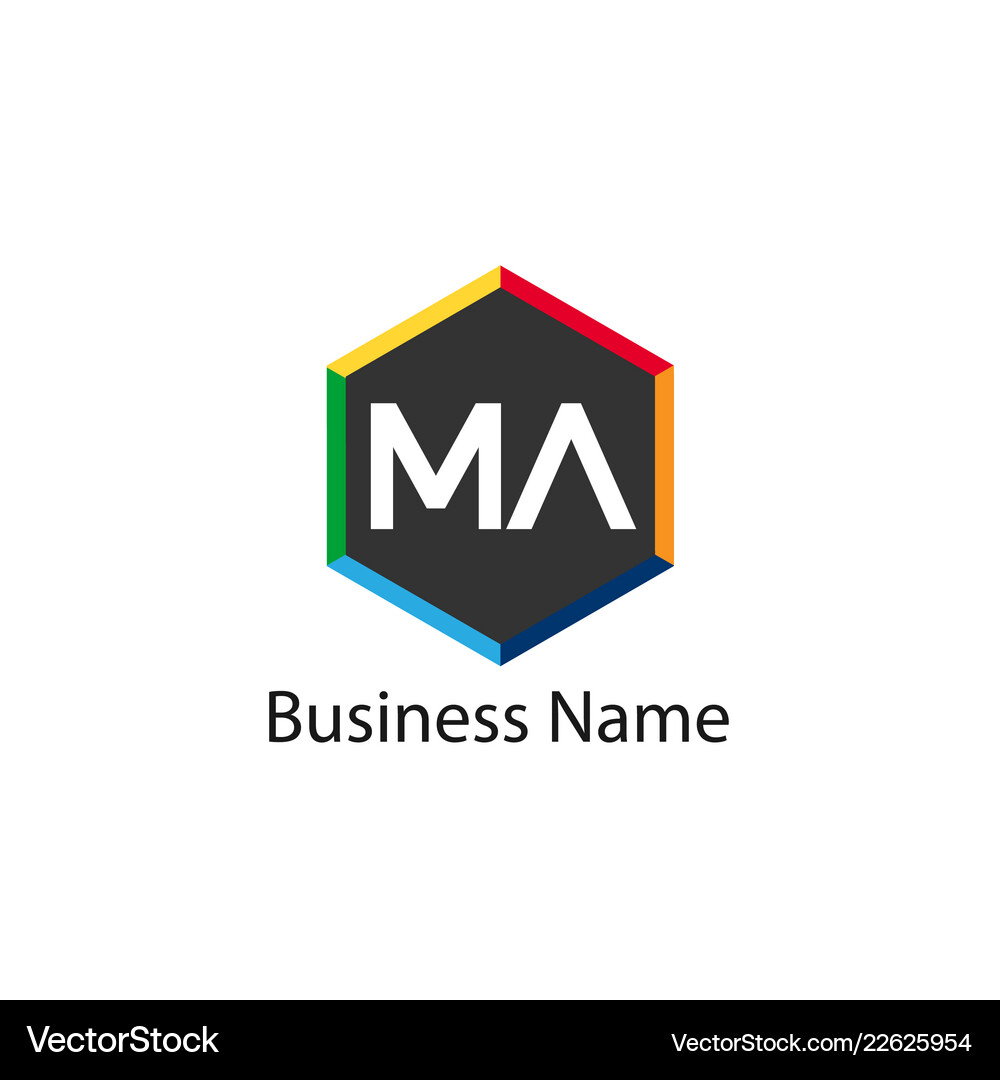 Initial letter ma logo template design Royalty Free Vector