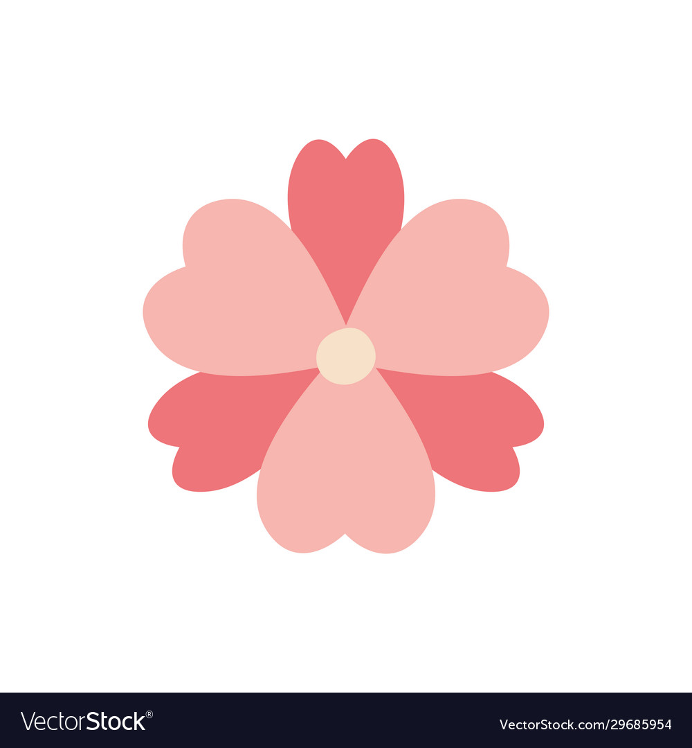 Isolated red and pink flower flat style icon