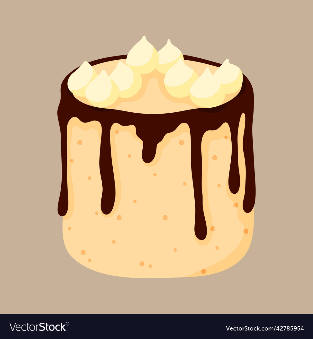 Pretty flat cake design sketch element for menu Vector Image Pretty flat cake design sketch element for menu