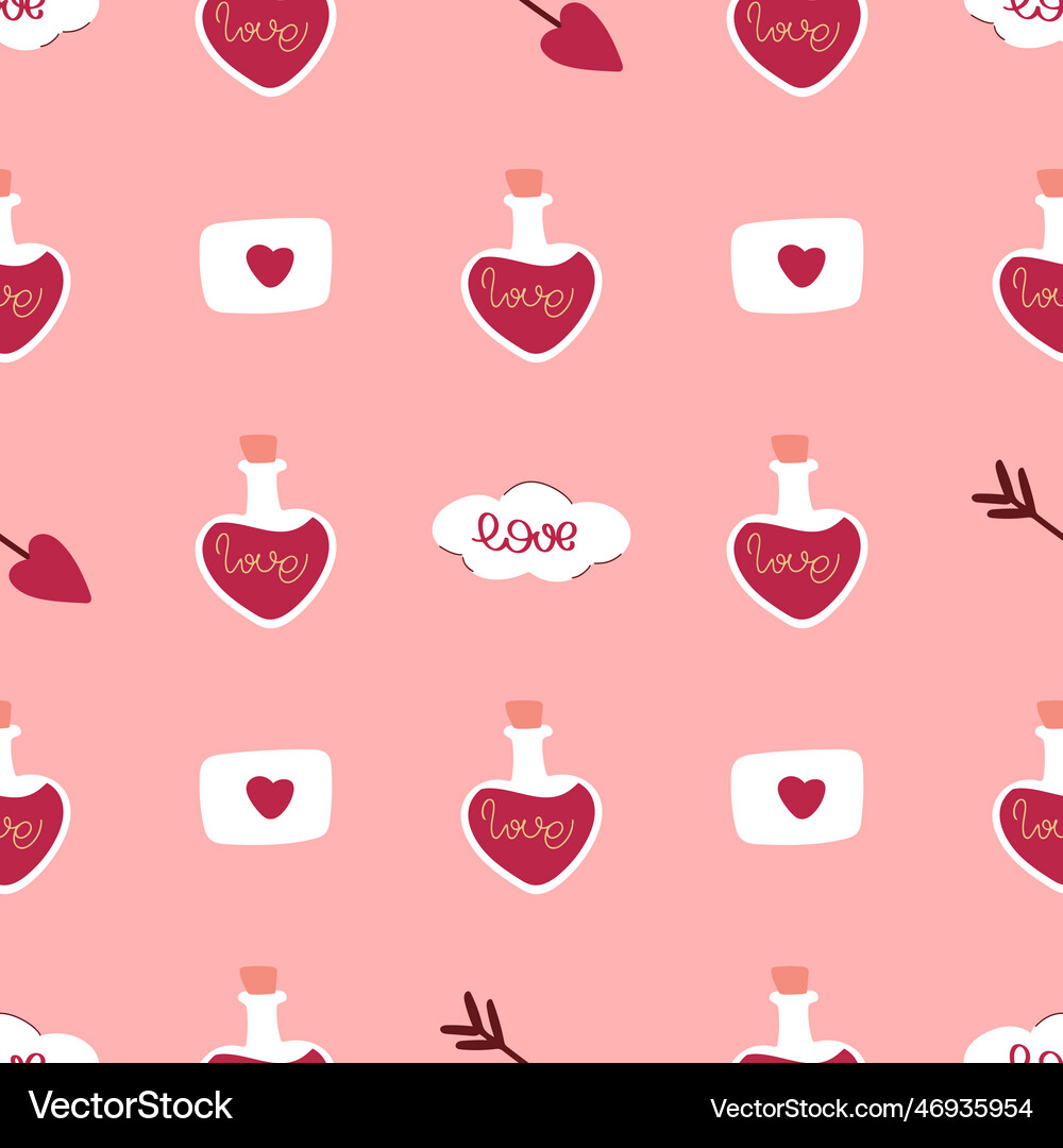 Romantic Love Seamless Pattern Royalty Free Vector Image