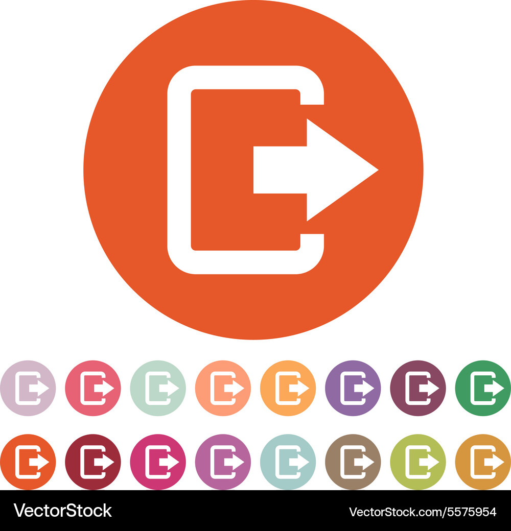 The exit bag icon Logout and output outlet out Vector Image