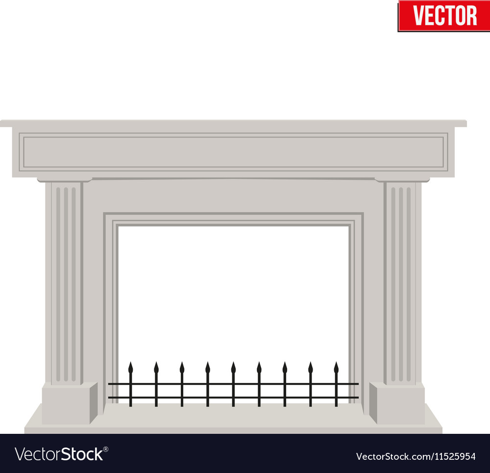 Traditional fireplace flat style design