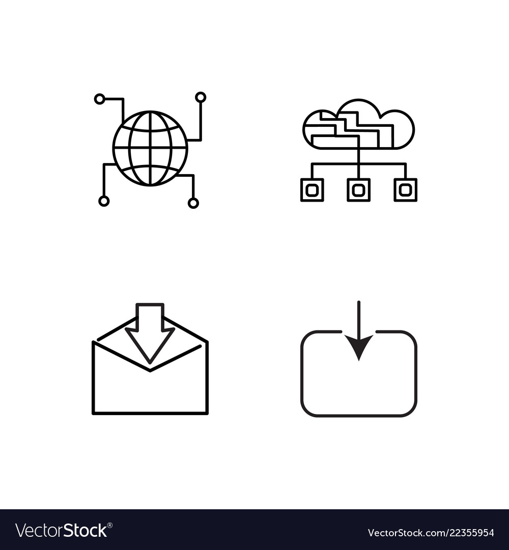 Web simple outlined icons set