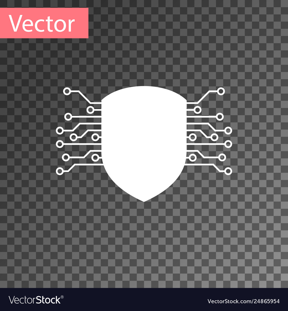 White cyber security icon isolated on transparent Vector Image
