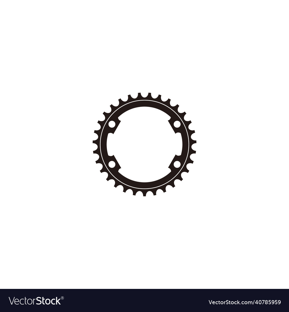 Bicycle sprocket crank flat logo design icon Vector Image