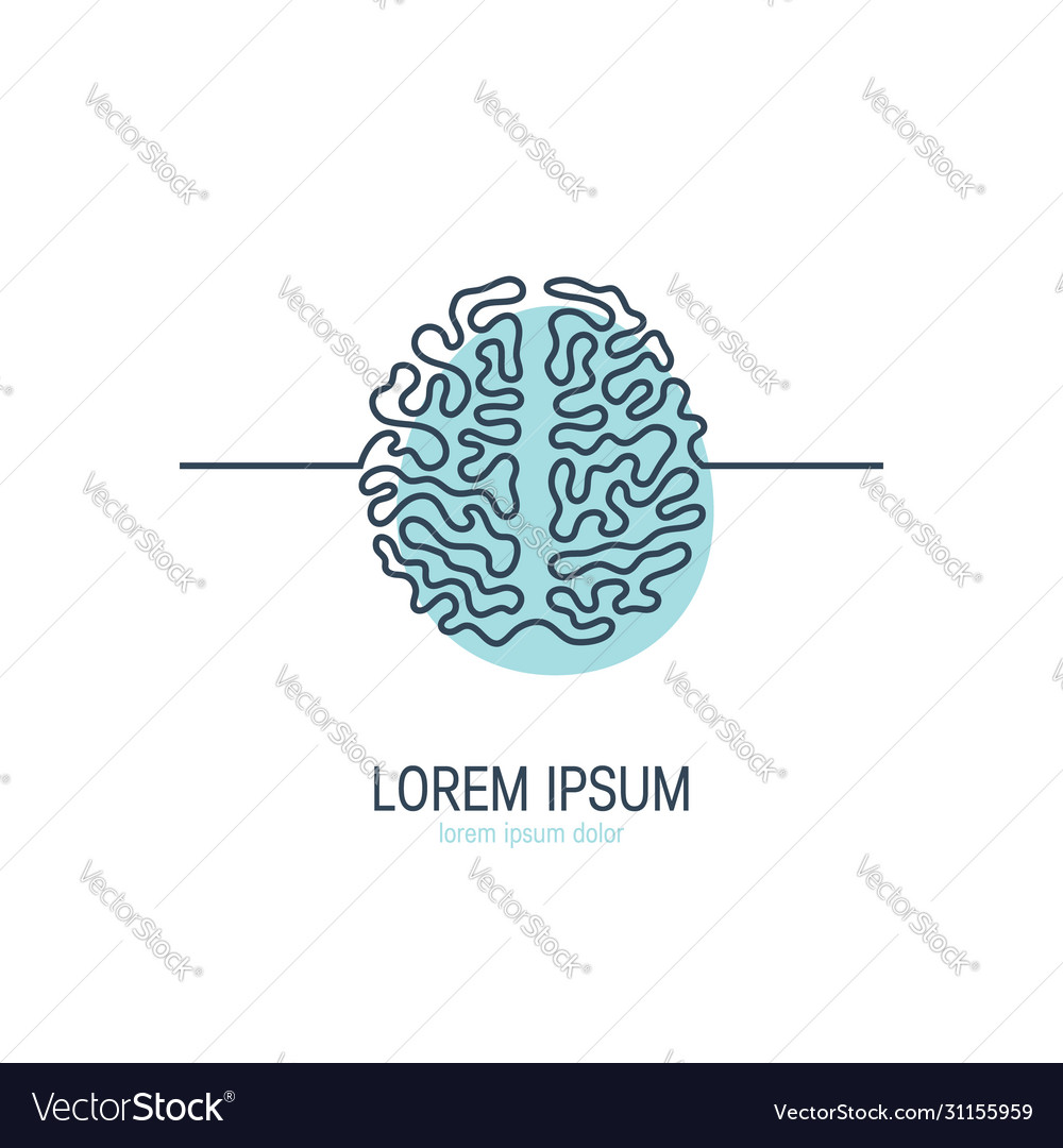 Brain continuous line icon simple image