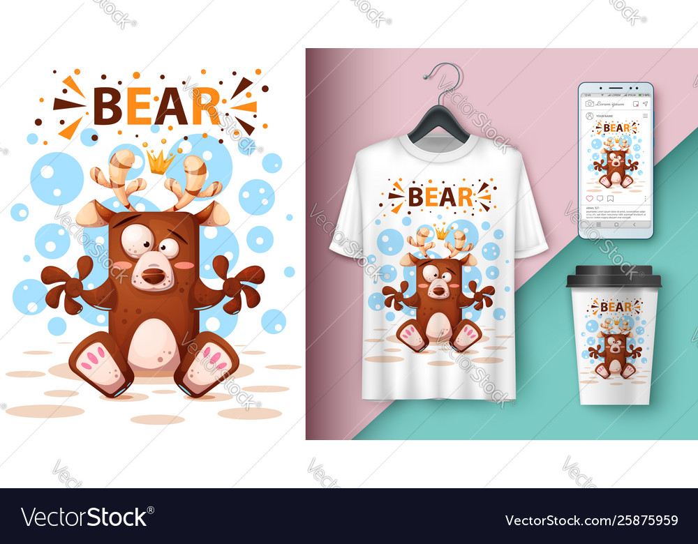 Download Cartoon bear - mockup for your idea Royalty Free Vector