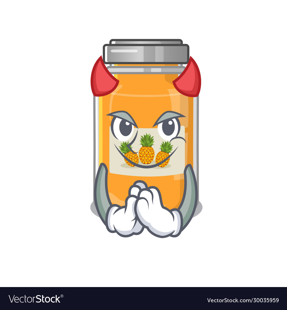 Devil Pineapple Jam Cartoon In Character Design Vector Image