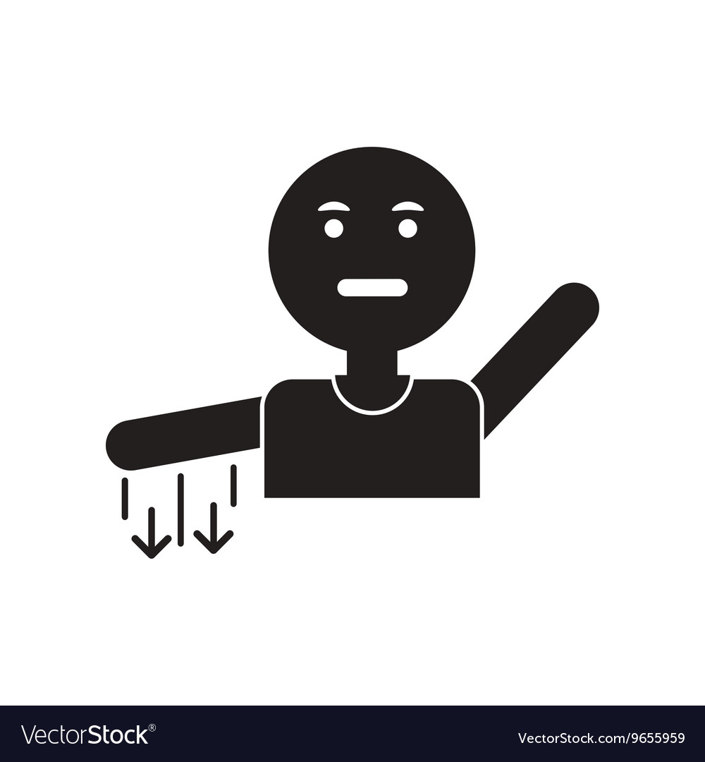 Flat icon in black and white style numb hand Vector Image