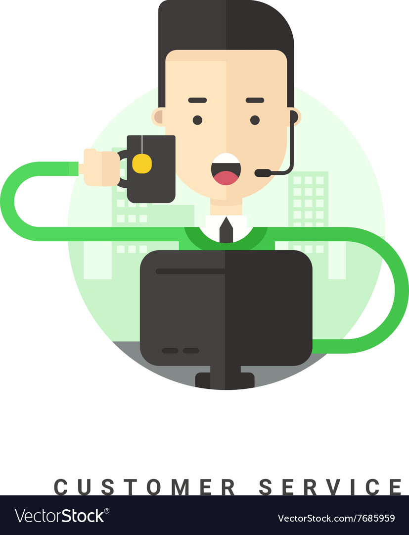 Flat style conceptual operatror with headset