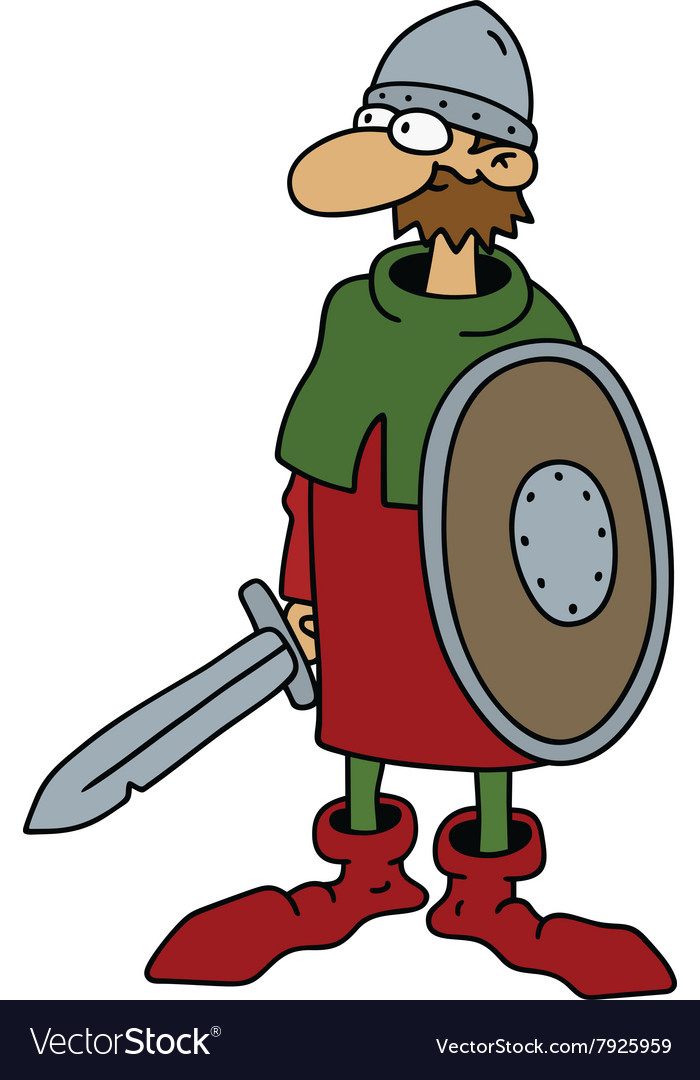 Funny old warrior Royalty Free Vector Image VectorStock