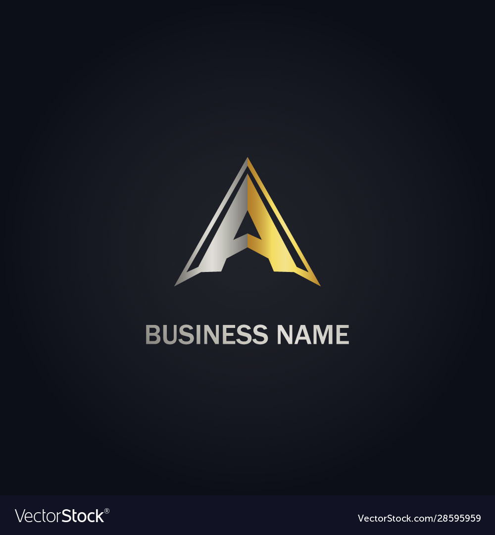 Gold Initial Triangle Logo
