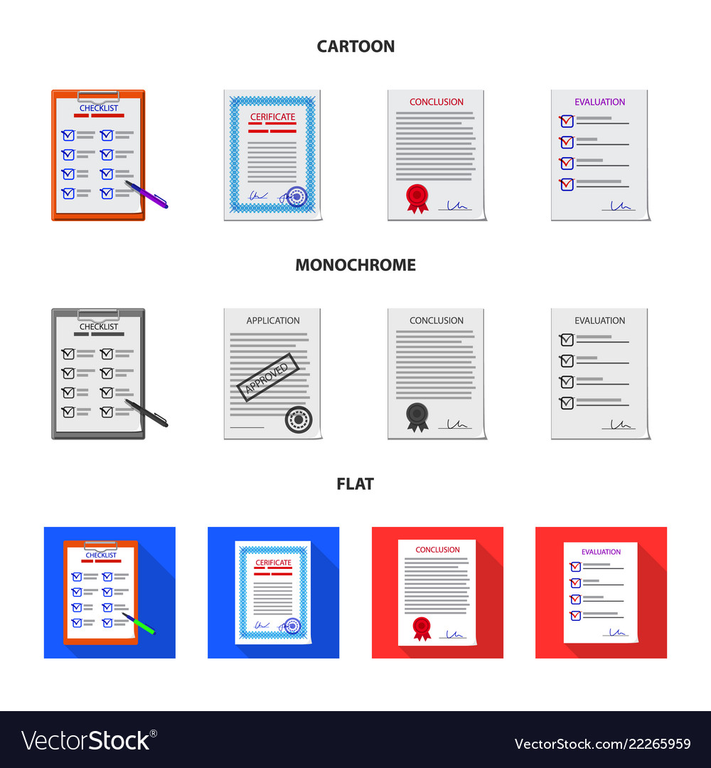 Isolated object of form and document logo set vector image Isolated object of form and document logo set