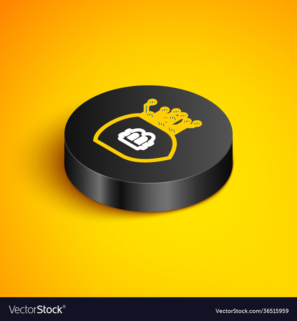 Isometric line shield with bitcoin icon isolated vector image Isometric line shield with bitcoin icon isolated