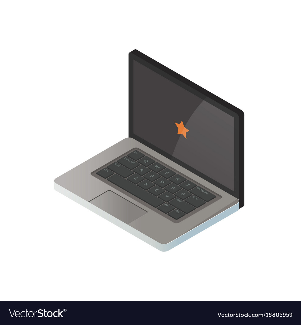 Isometric Of A Laptop 3d Realistic Royalty Free Vector Image
