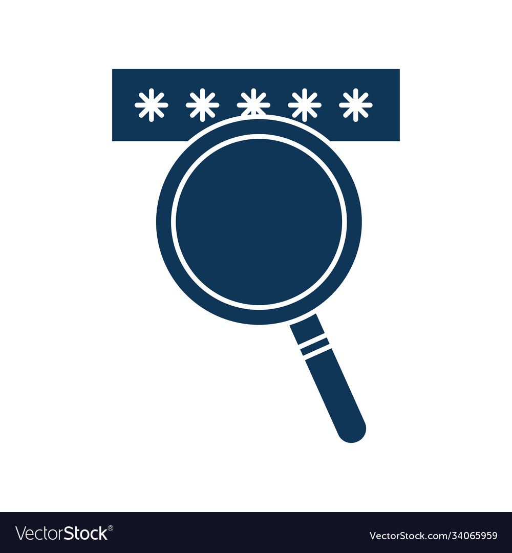 Lupe with code silhouette style icon design vector image Lupe with code silhouette style icon design