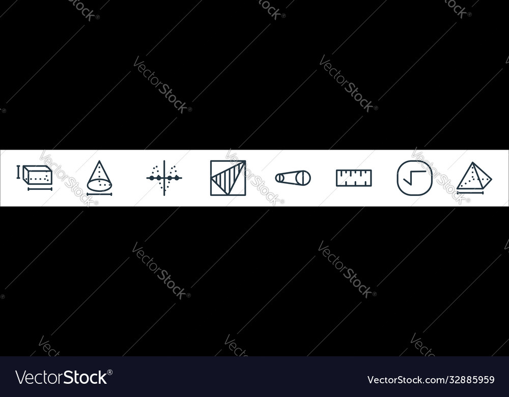 Mathematics line icons linear set quality vector image Mathematics line icons linear set quality