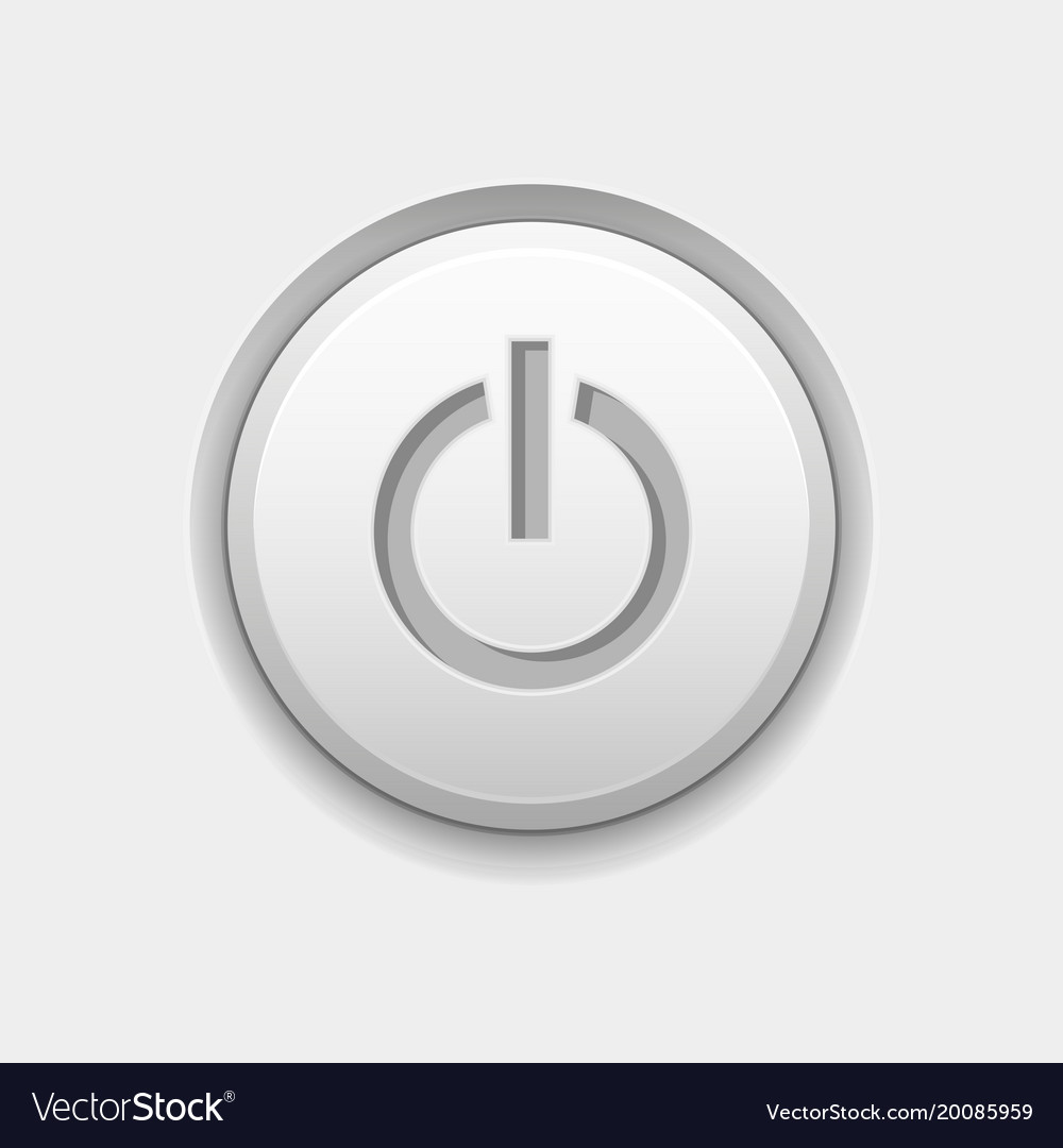 Power round white interface button