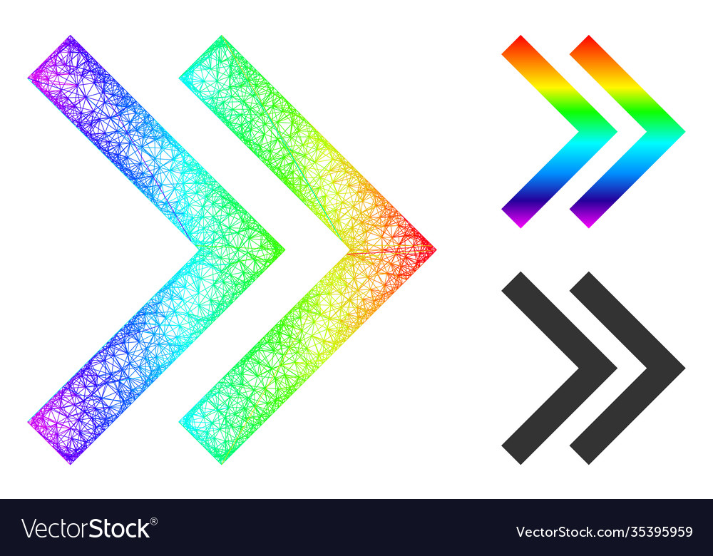 Rainbow network gradient shift right icon vector image Rainbow network gradient shift right icon