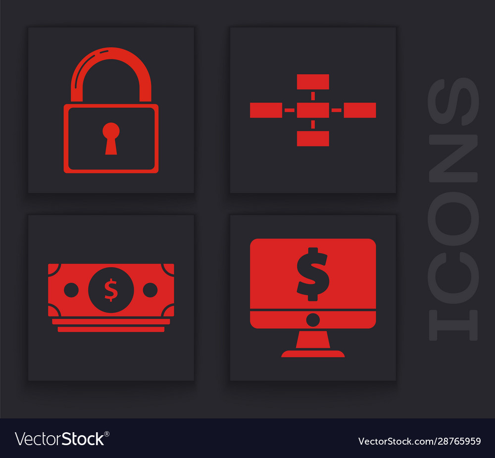 Set computer monitor with dollar symbol lock