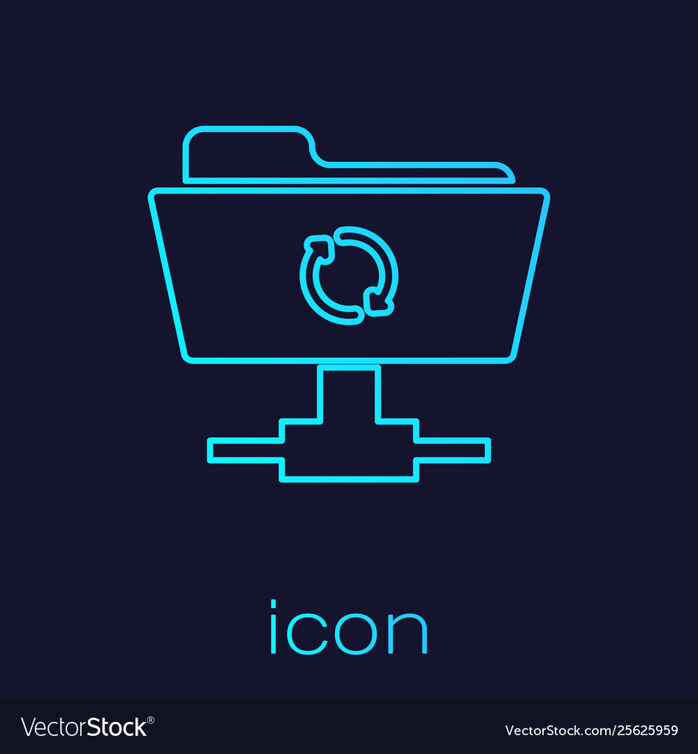 Turquoise ftp sync refresh line icon isolated vector image Turquoise ftp sync refresh line icon isolated