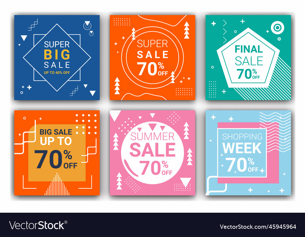 6 square layout templates for ig feed post mobile vector image 6 square layout templates for ig feed post mobile
