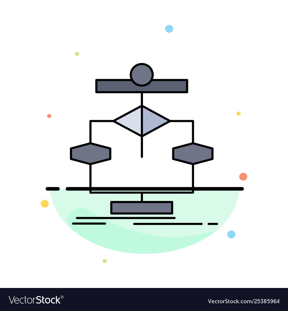 Algorithm chart data diagram flow flat color icon vector image Algorithm chart data diagram flow flat color icon
