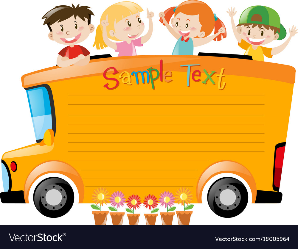 Board design with students riding on bus