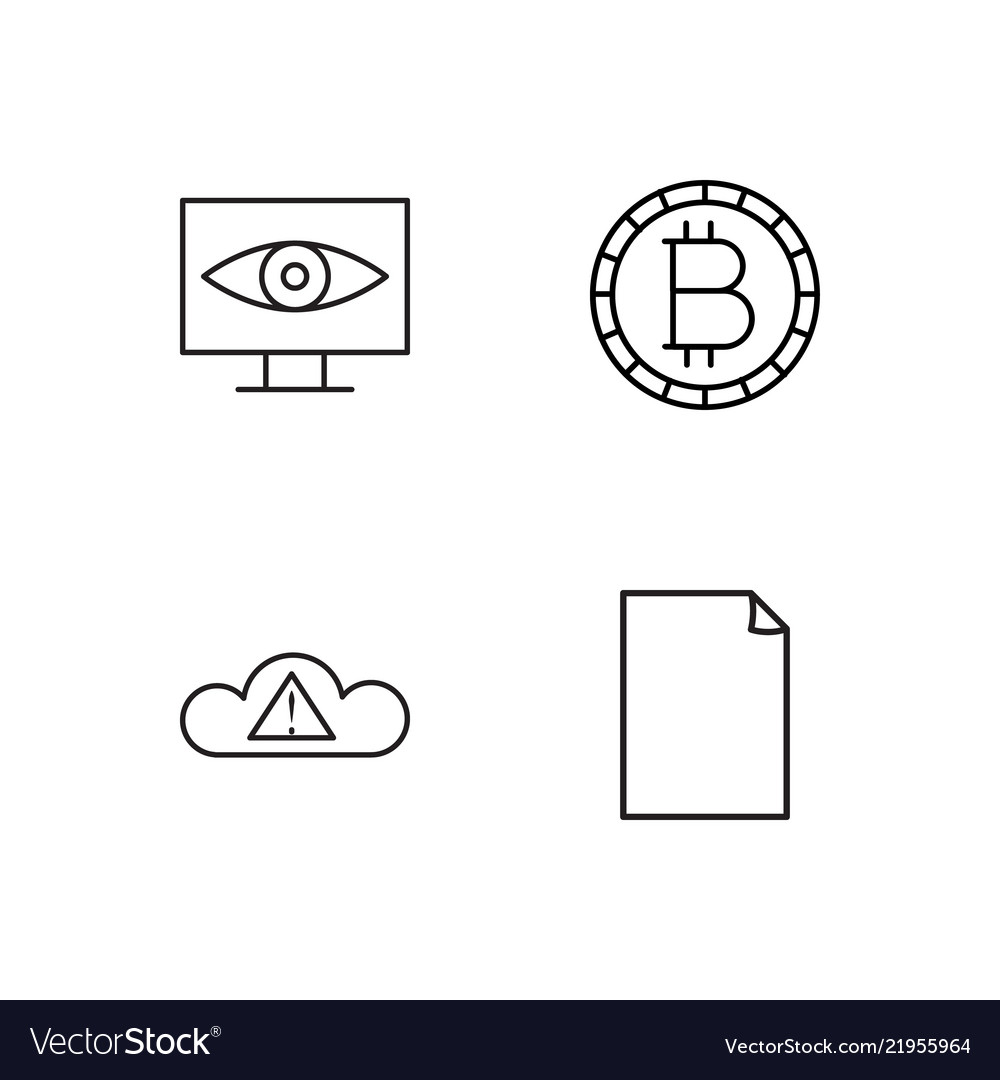 Business simple outlined icons set