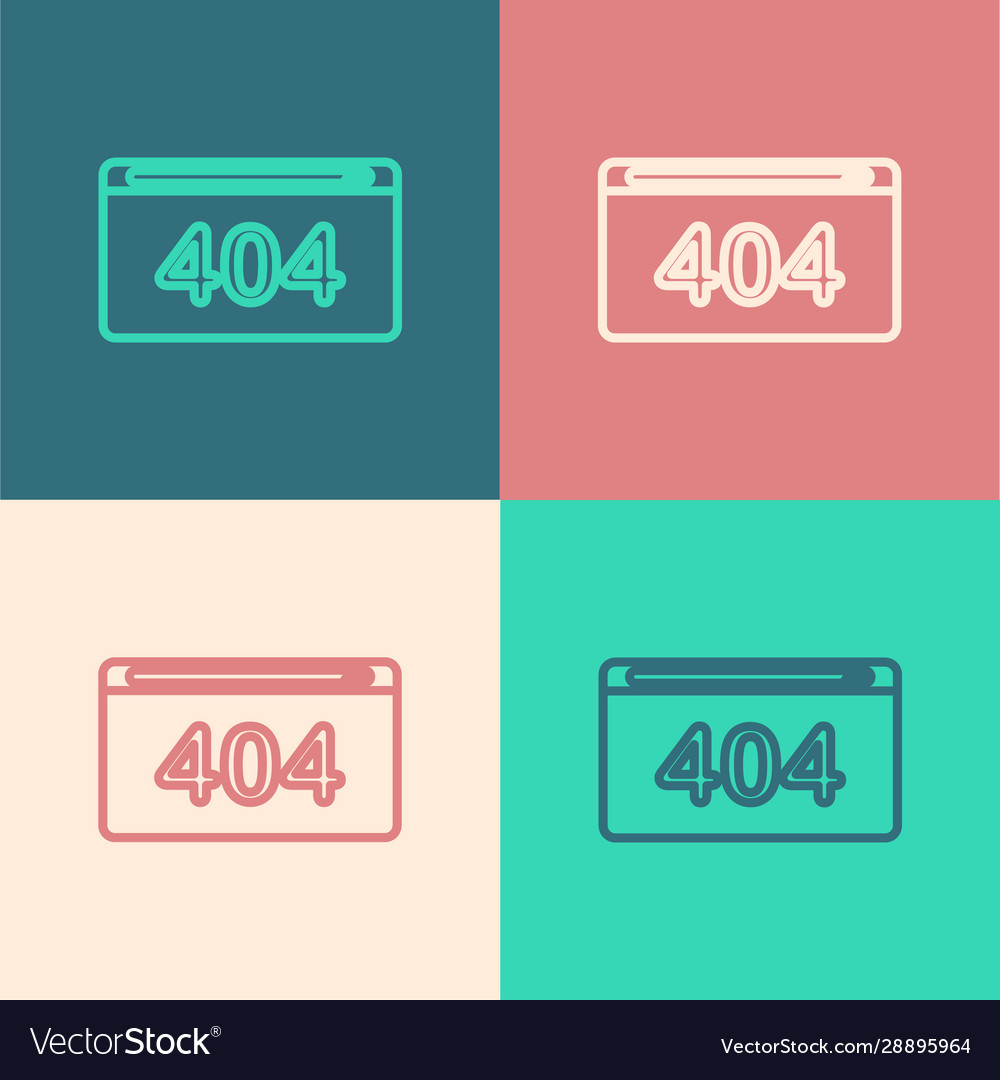 Color line page with a 404 error icon isolated